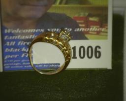 14K Diamond Wedding Ring Set, 14K Gold, weighs 4.1 grams, approximately .05 carats TW diamonds. No b
