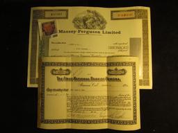 1979 Five Hundred Shares "Massey-Ferguson Limited" Stock Certificate; 1946 Stock Certificate for Two