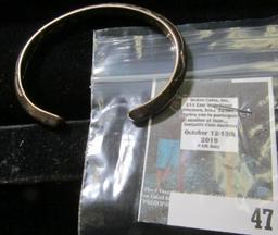 Sterling cuff style Native American Reservation bracelet, inside edge is signed 5.5 STERLING LAG-ZUN