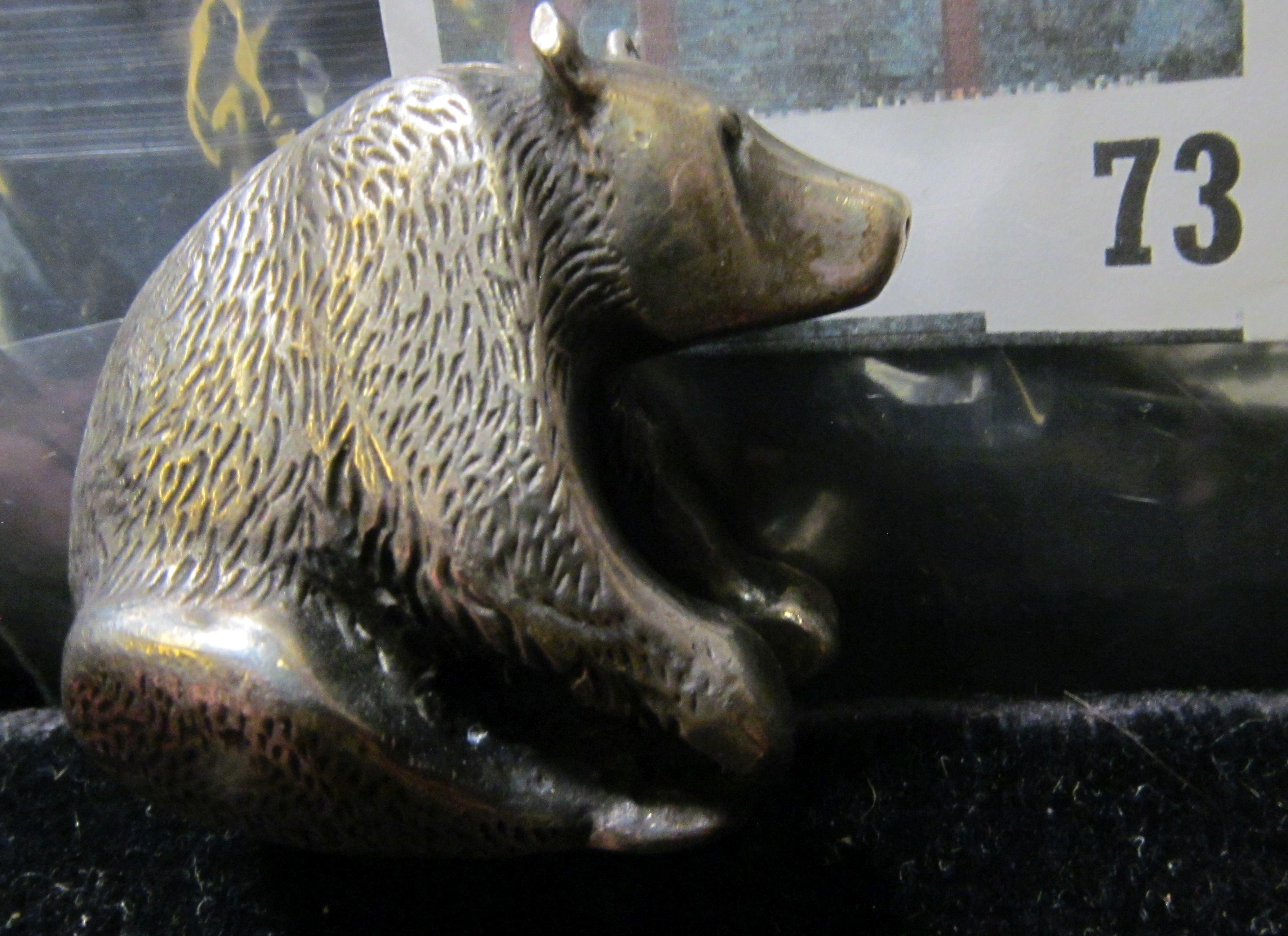 Silver bear, HEAVY, 131 grams, over 4 troy ounces of silver, marked S. Kirk and Sons STERLING