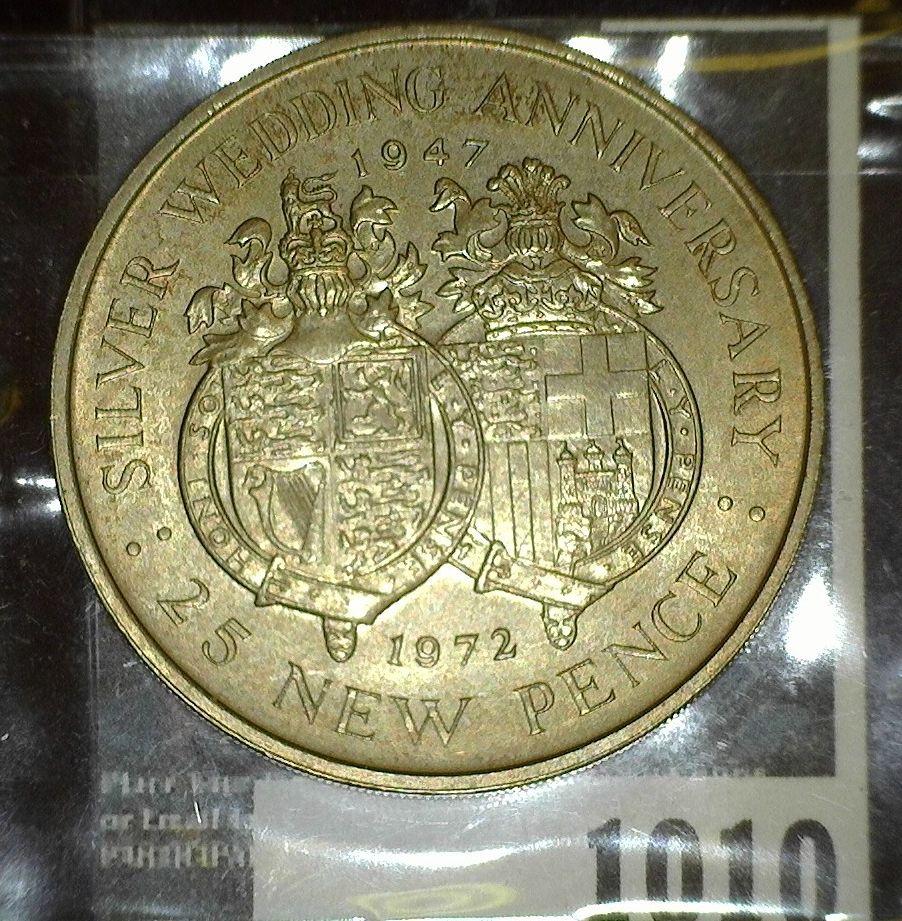 1972 Gibraltar Silver Wedding Anniversary Crown of Queen Elizabeth II.