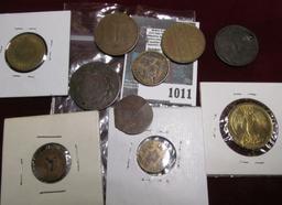 Group of miscellaneous tokens & medals.