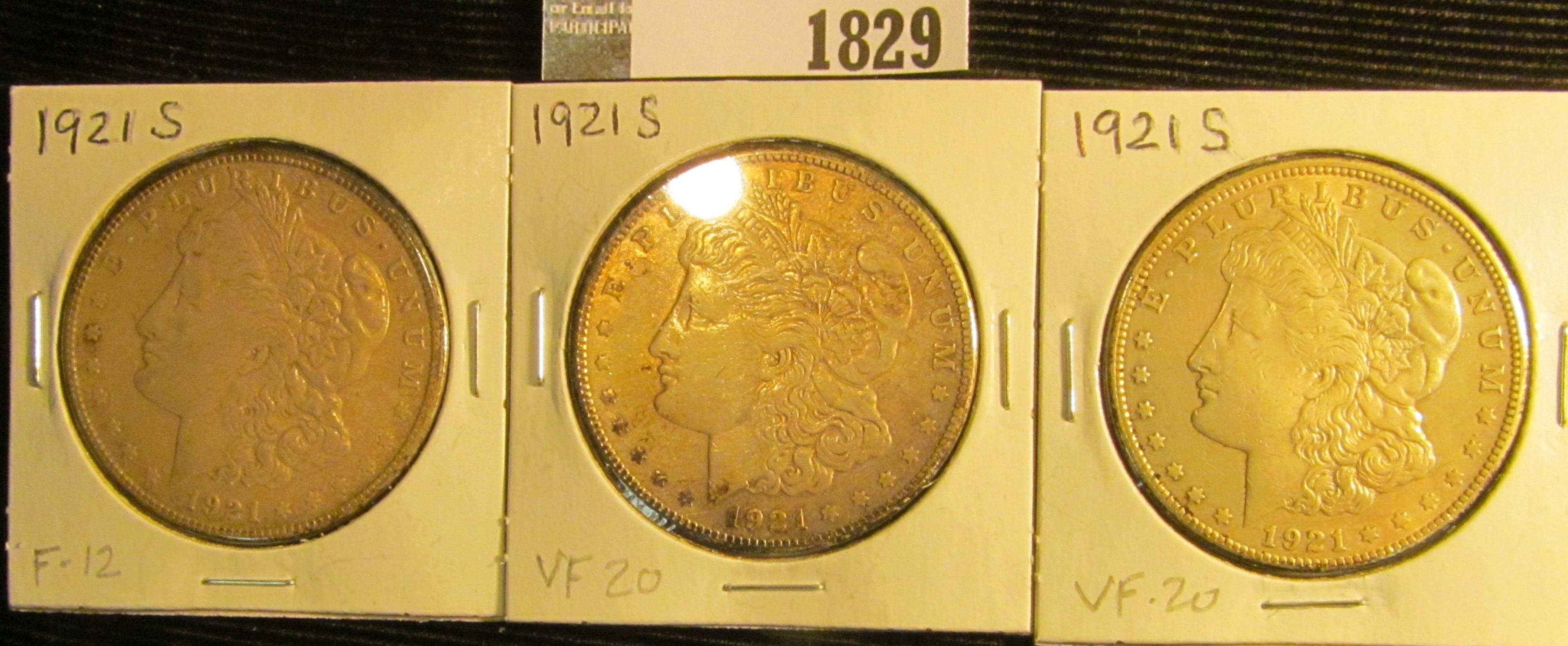 (3) 1921 S Morgan Silver Dollars.