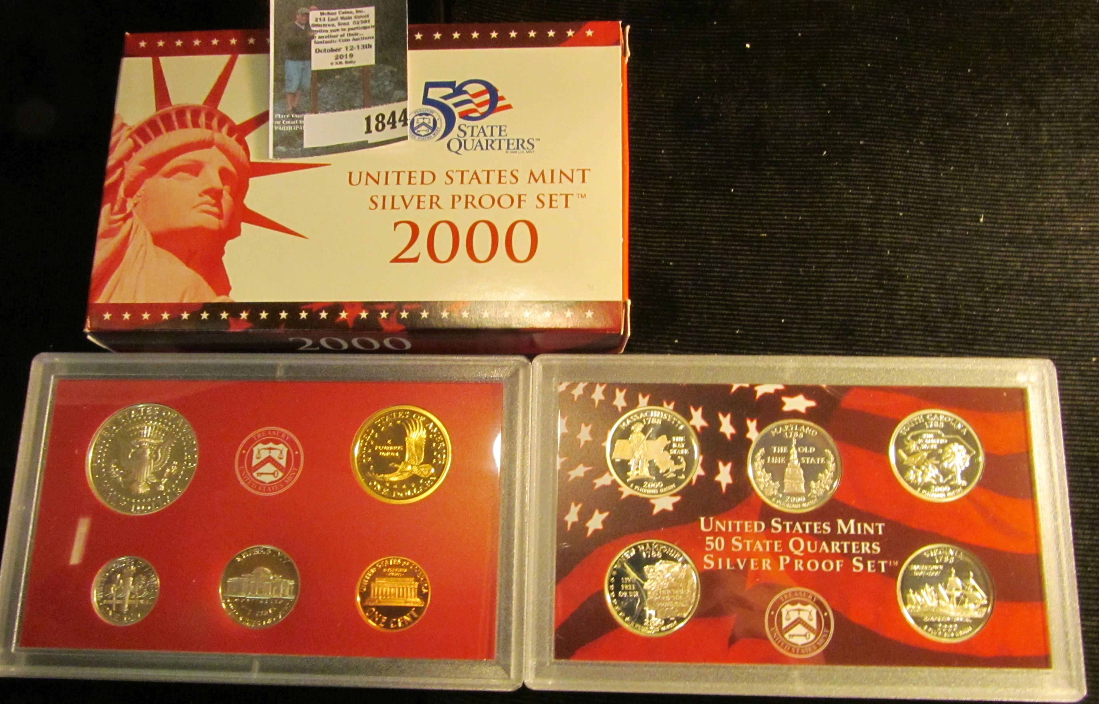 2000 S Silver U.S. Proof Set, original as issued.