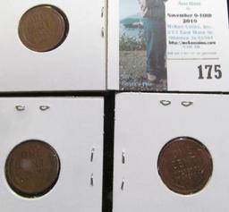 1913 S VG, 15 S VG, & 24 D Fine Lincoln Cents.