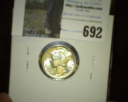 1944 P Mercury Dime, Brilliant Uncirculated with split bands.