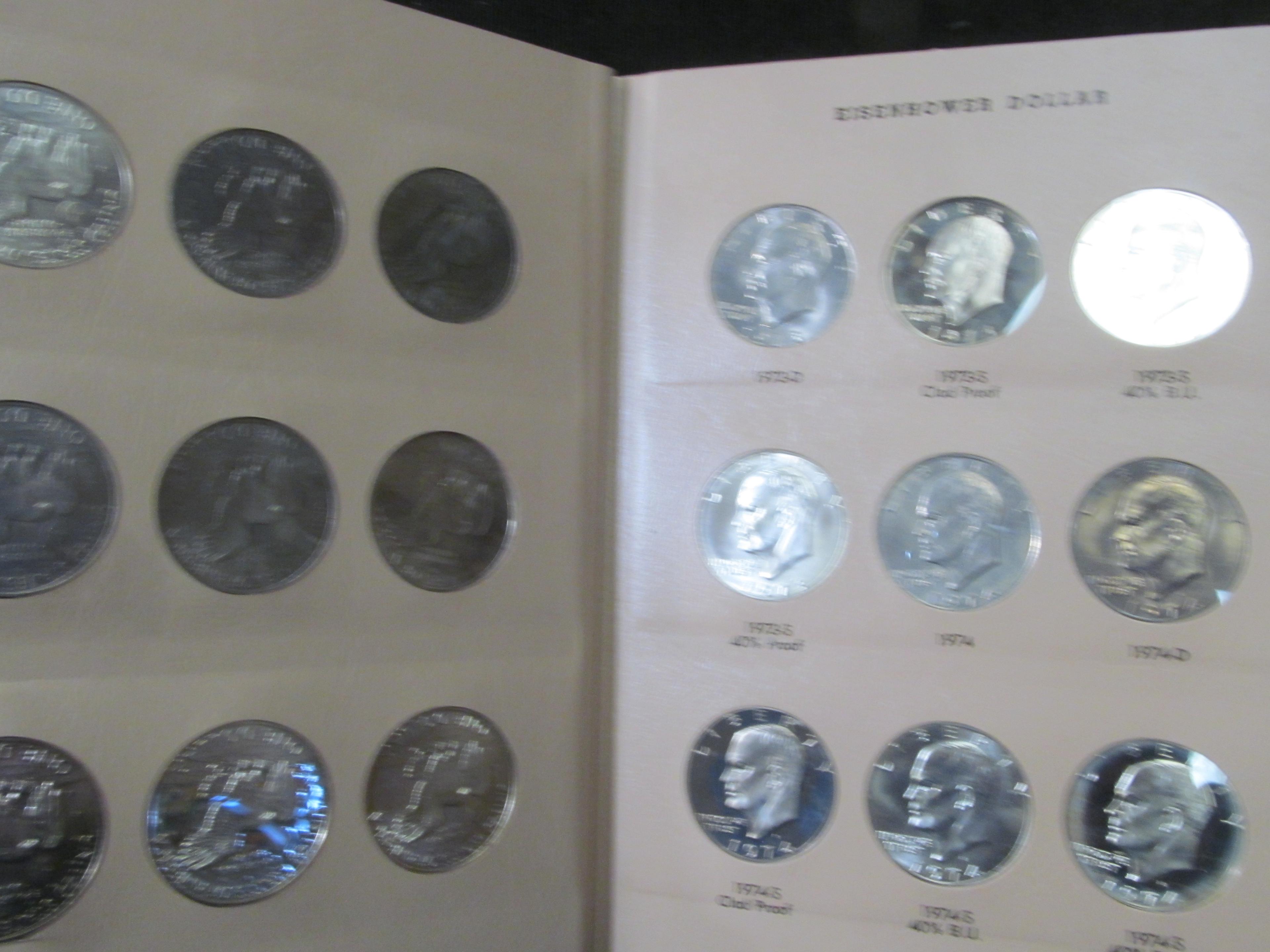 1971-78 Complete Set of Eisenhower Dollars in a World Coin Library Album.  Includes all the Silver i