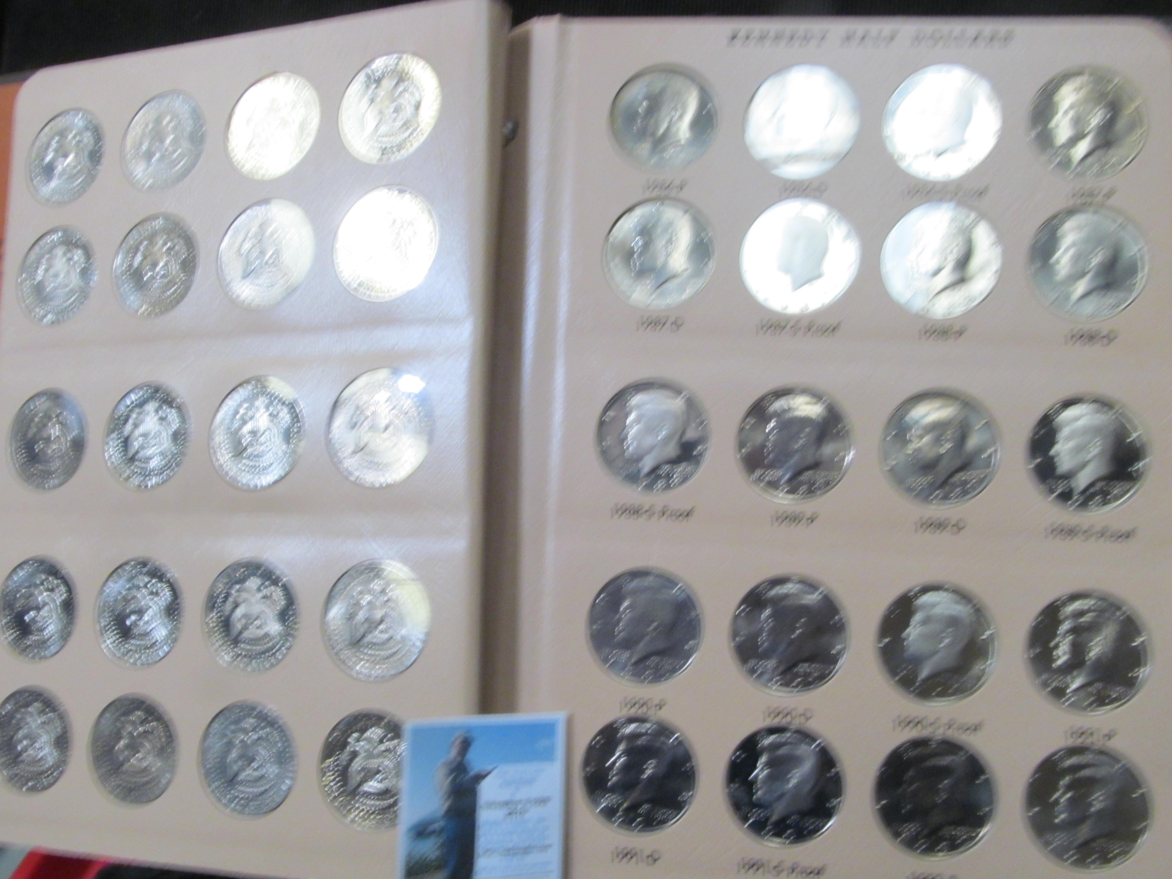 "Kennedy Half Dollars Including Proof Issues" Album with complete set of Halves including Silver Pro
