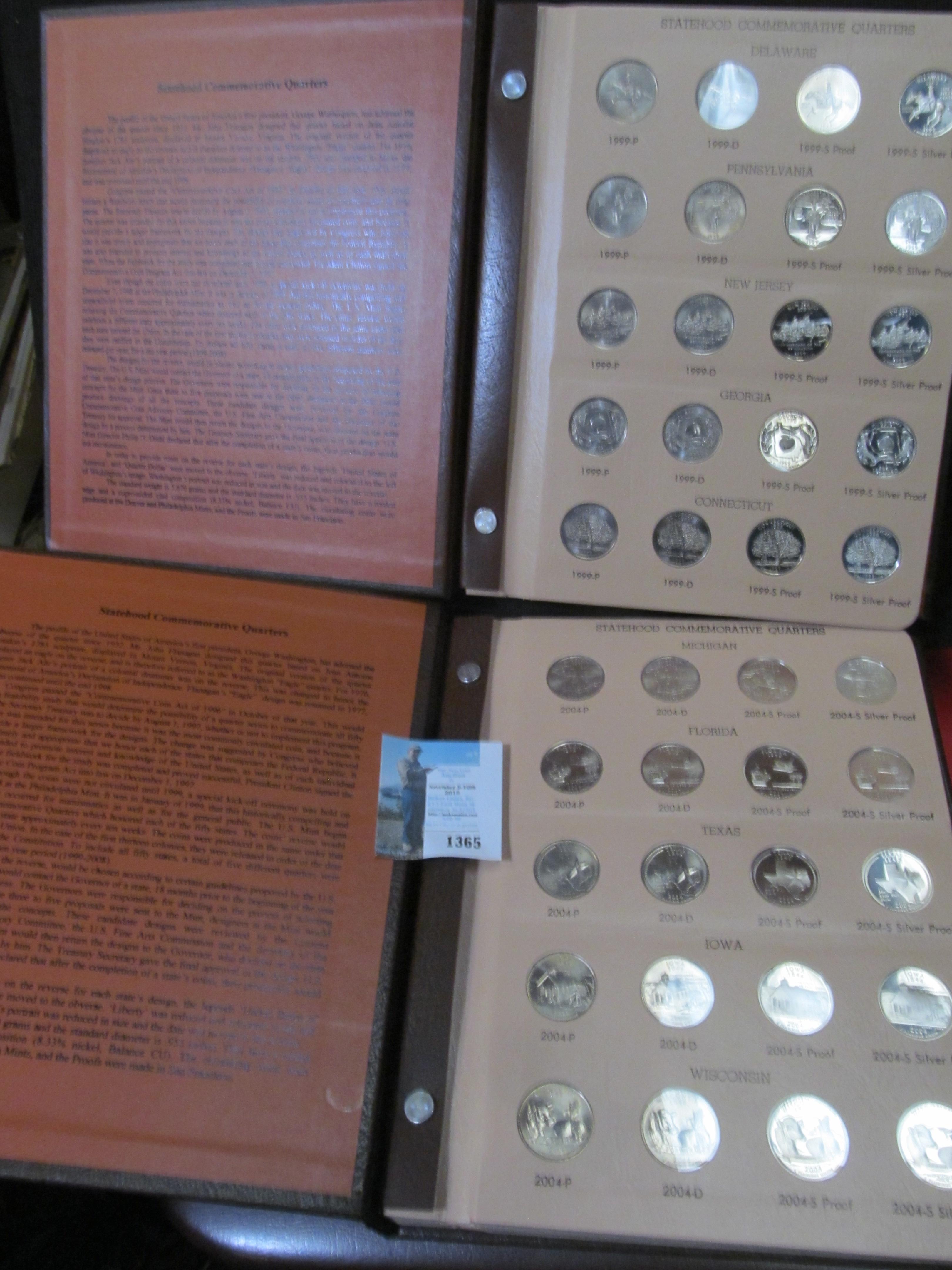 Complete Set of 1999-2008 Washington Quarters Statehood Commemoratives including all Silver issue Pr