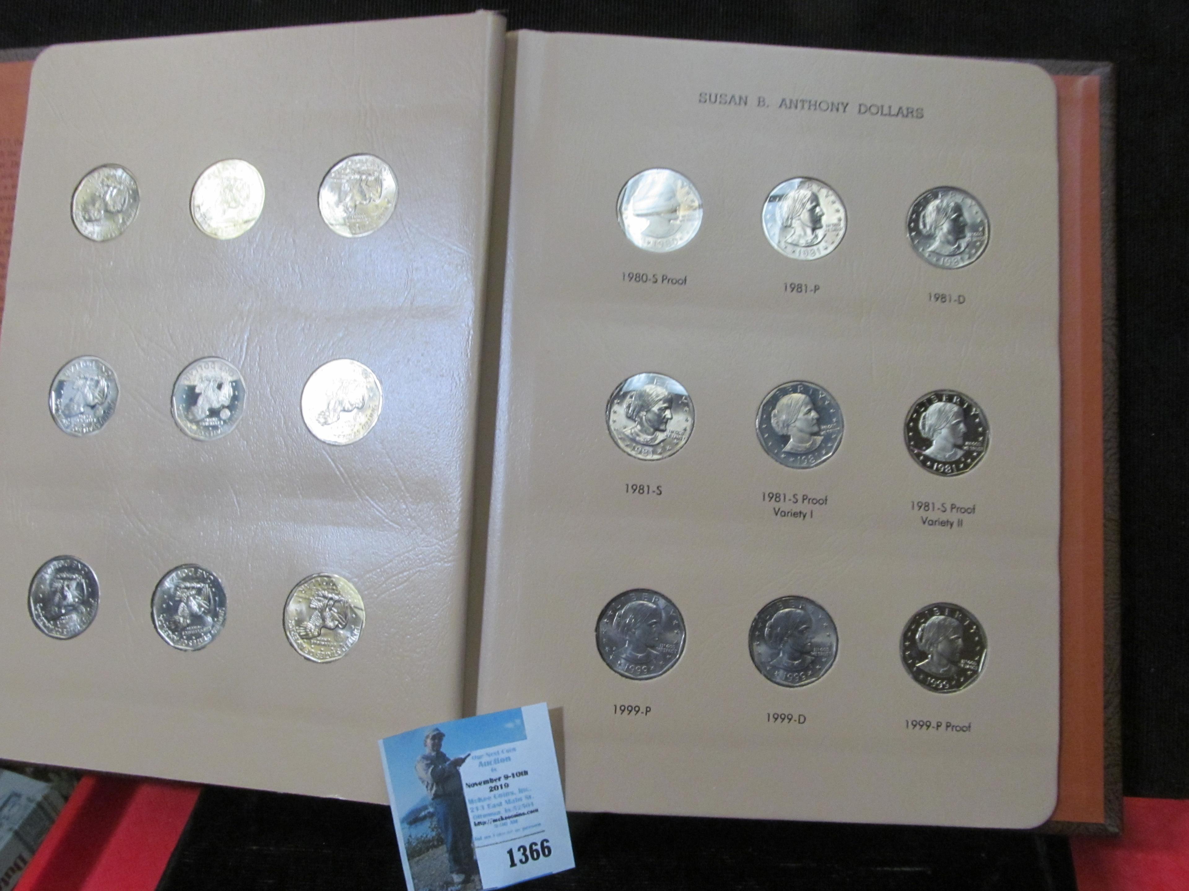 1979-1999 P Complete Set of Susan B. Anthony Dollars in a World Coin Library Album.