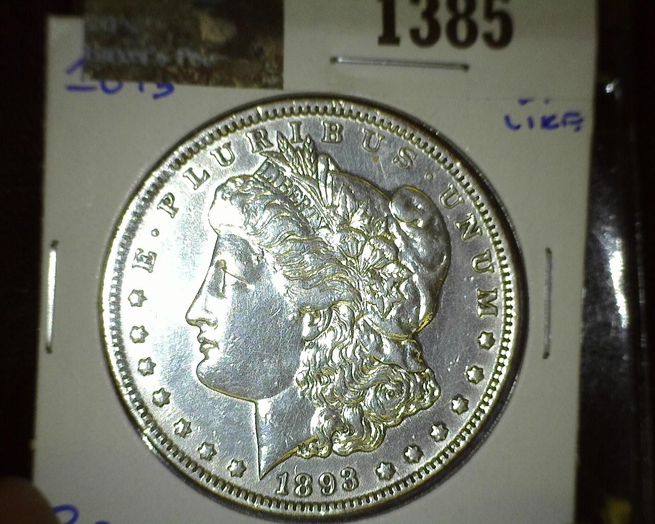 1893 P Morgan Silver Dollar, very scarce.