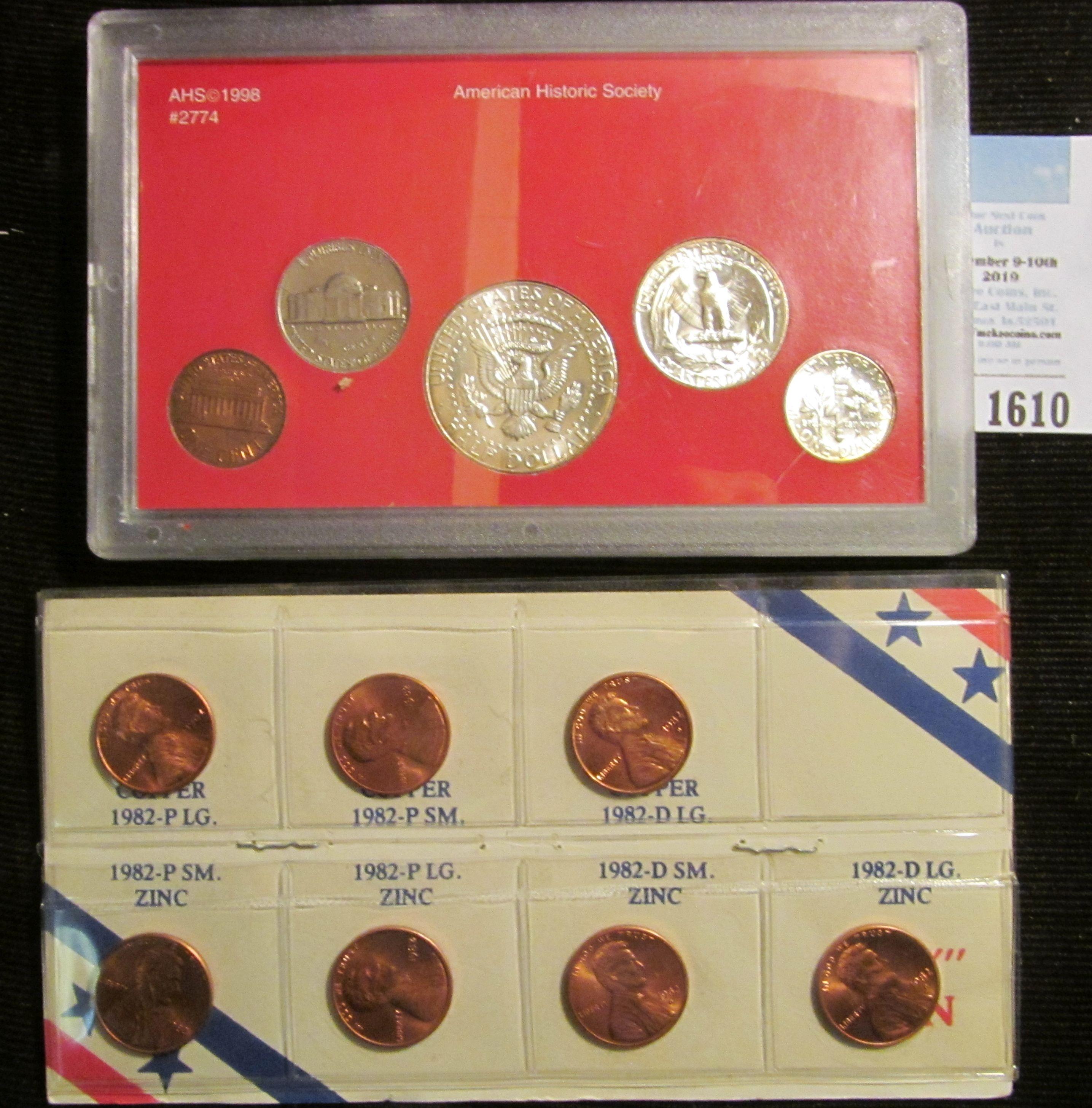 1982 BU Seven-piece Variety Cent Set & 1963-64 Americana Series The Presidents Collection five-piece