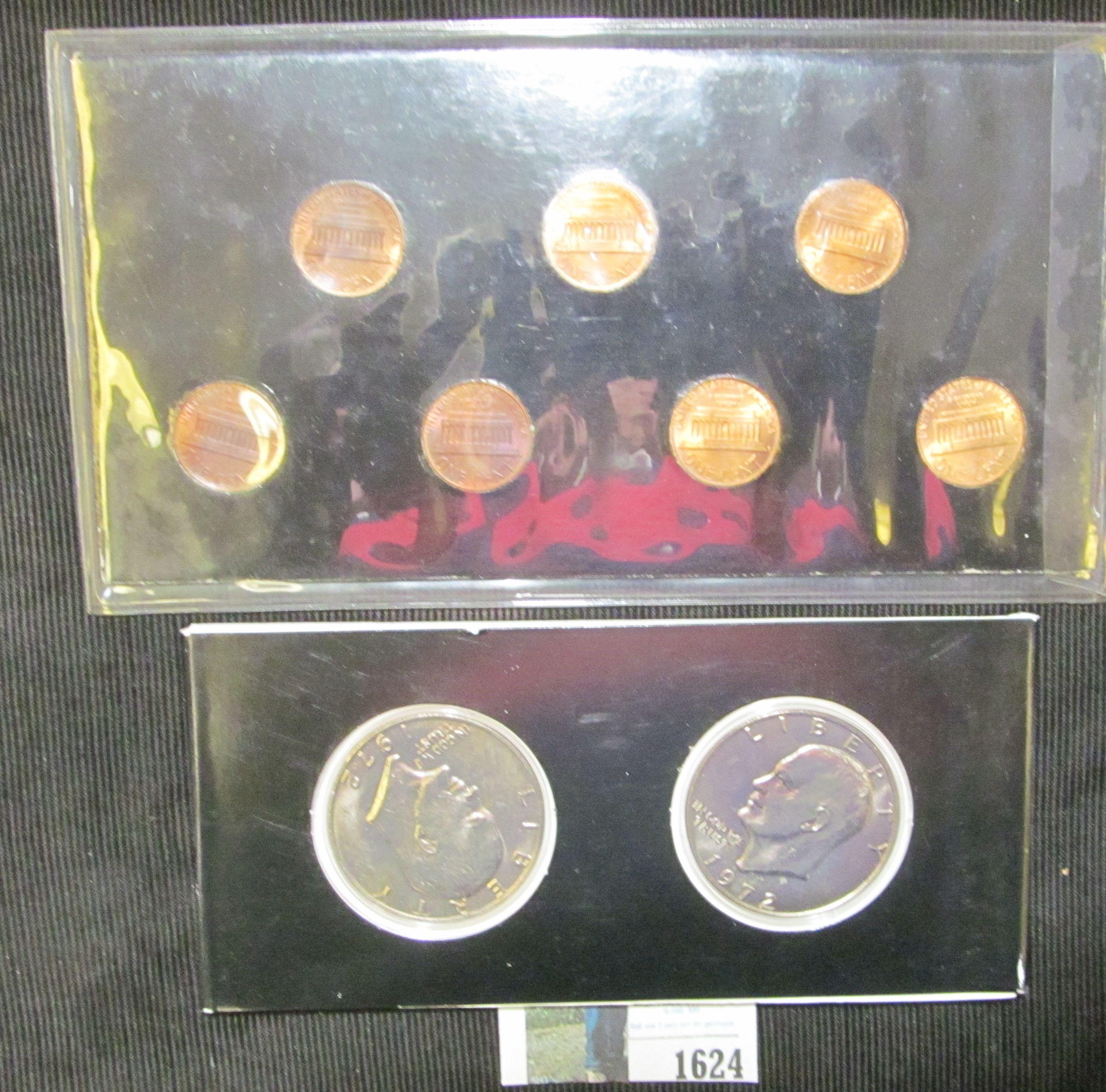 1982 BU Seven-piece Variety Cent Set & 1972 P & D Eisenhower Dollars in a special holder.