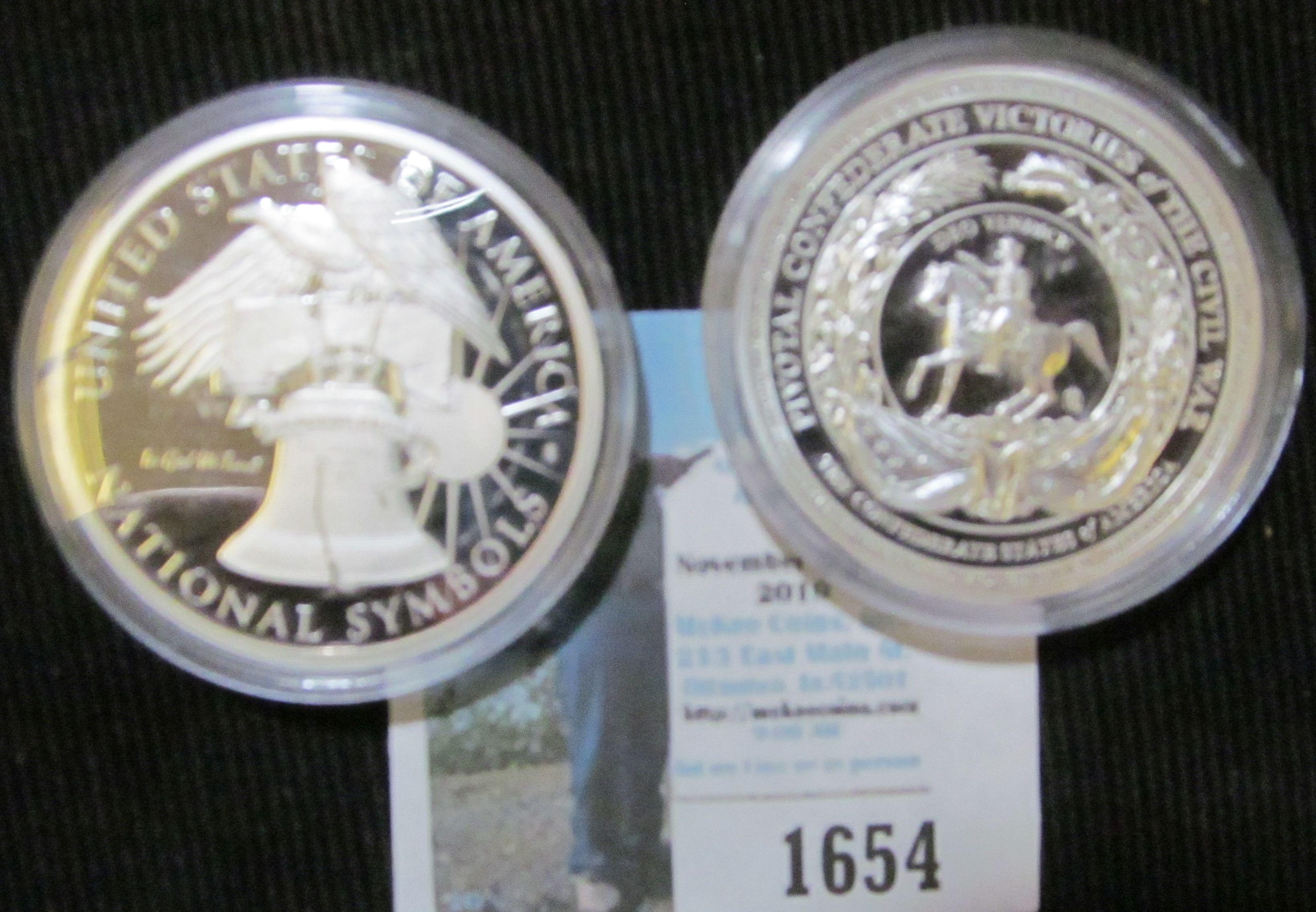 United States of America National Symbols Medallion with "Bison National Mammal", encapsulated; & a