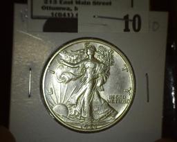 1935 S Walking Liberty Half Dollar, high grade.