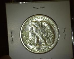 1939 S Walking Liberty Half Dollar, Super Brilliant.