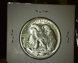 1940 P Walking Liberty Half Dollar, Super Brilliant.