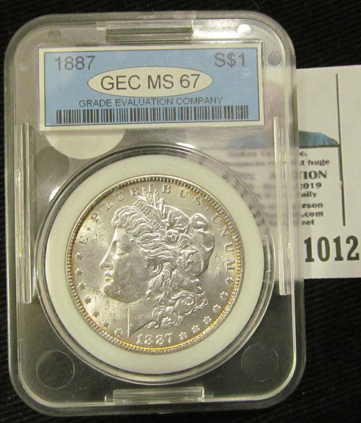 1887 Morgan Silver Dollar Graded MS 67