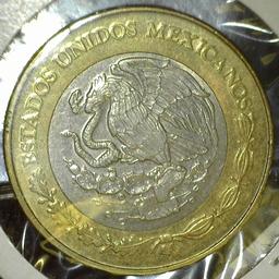 2000 Mexico 20 Peso, Bi-metal. BU.