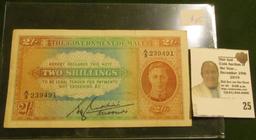 "The Government of Malta Two Shillings... Legal Tender" uniface Note. Rare.