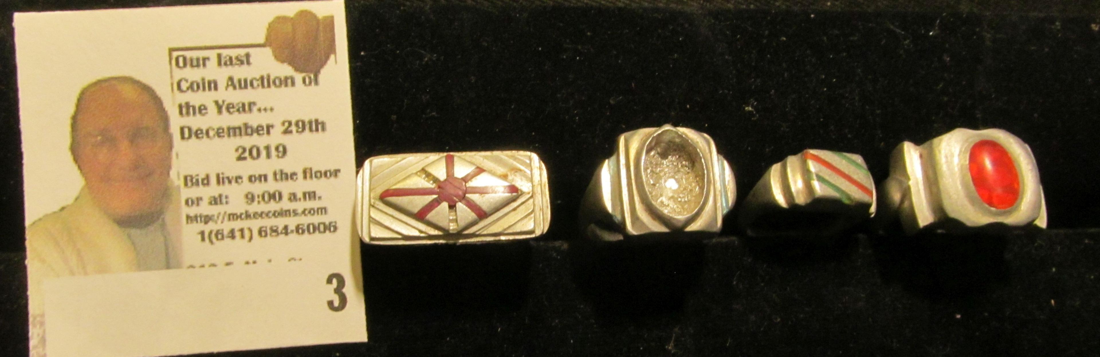 (4) Different Rings brought back from Japan by a World War II Veteran, made from Aircraft Aluminum.