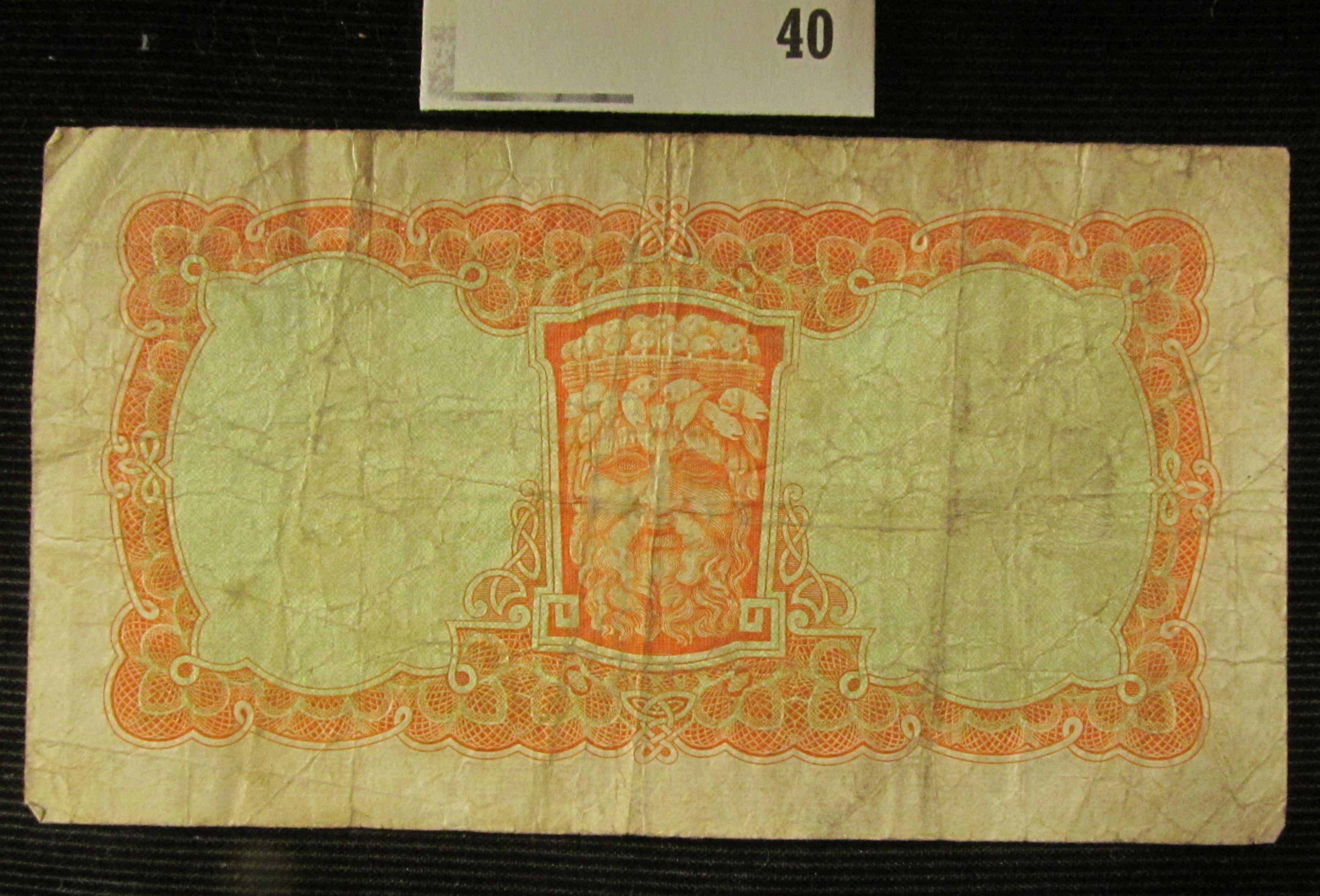 April 4, 1941 "Currency Commission Ireland Legal Tender Note" Ten Shillings Sterling. Catalog $100