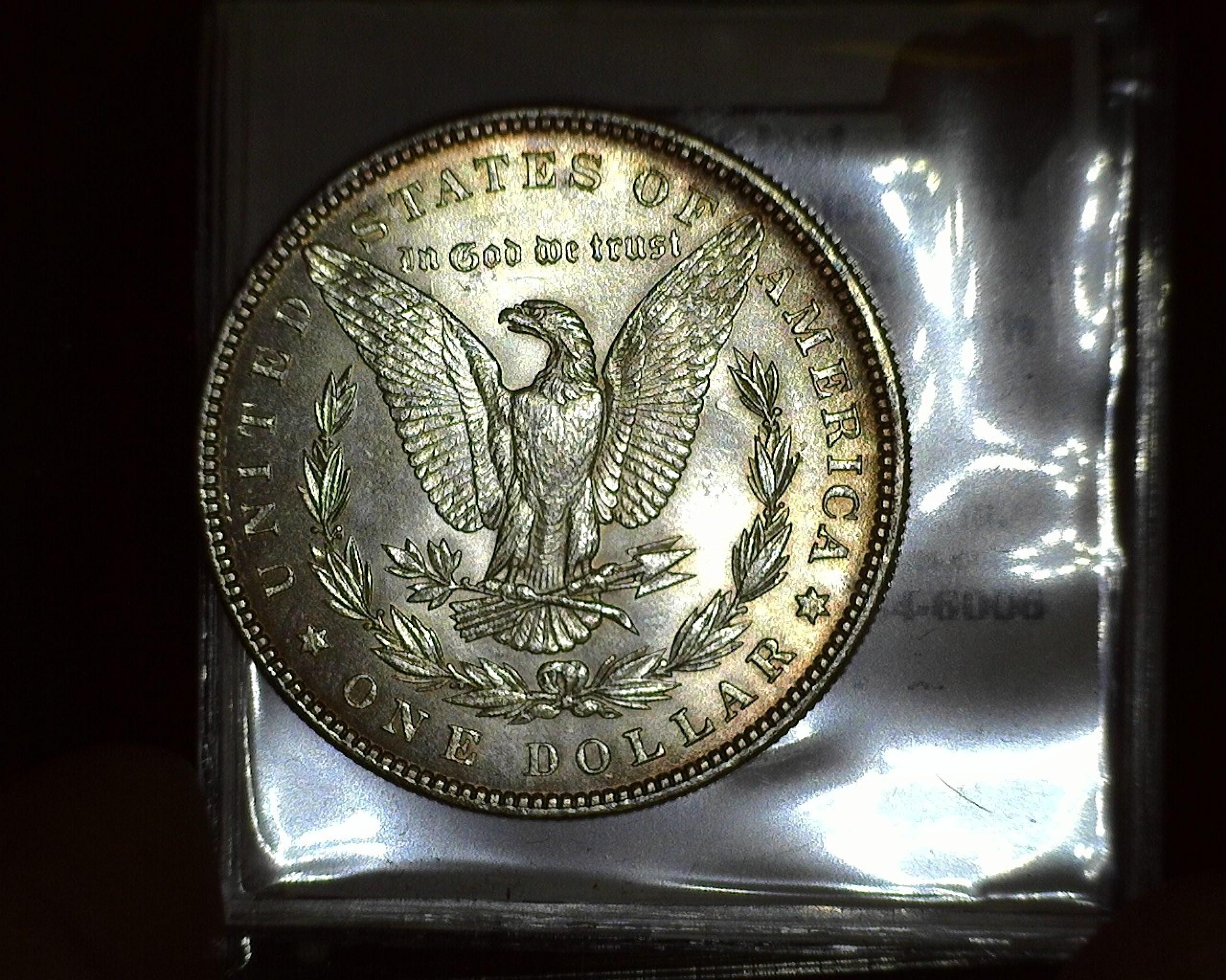 1887 P Morgan Silver Dollar, lovely toned Brilliant Uncirculated.
