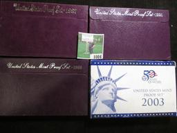 1987 S, 1988 S, 1991 S, & 2003 S U.S. Proof Sets in original boxes of issue.