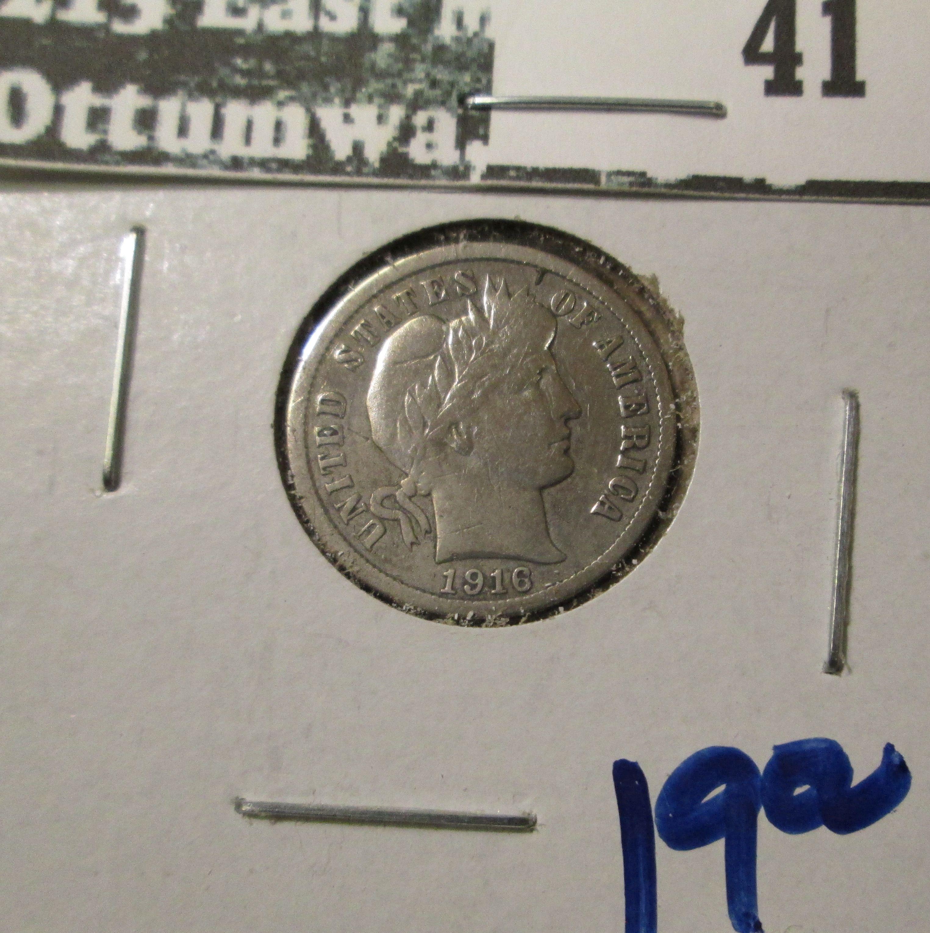 1916 P Barber Dime