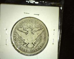 1907-O Barber Half, G, value $16