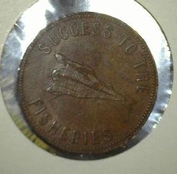 Canadian Trade Token- "Speed The Plough" And " Success To The Fisheries"