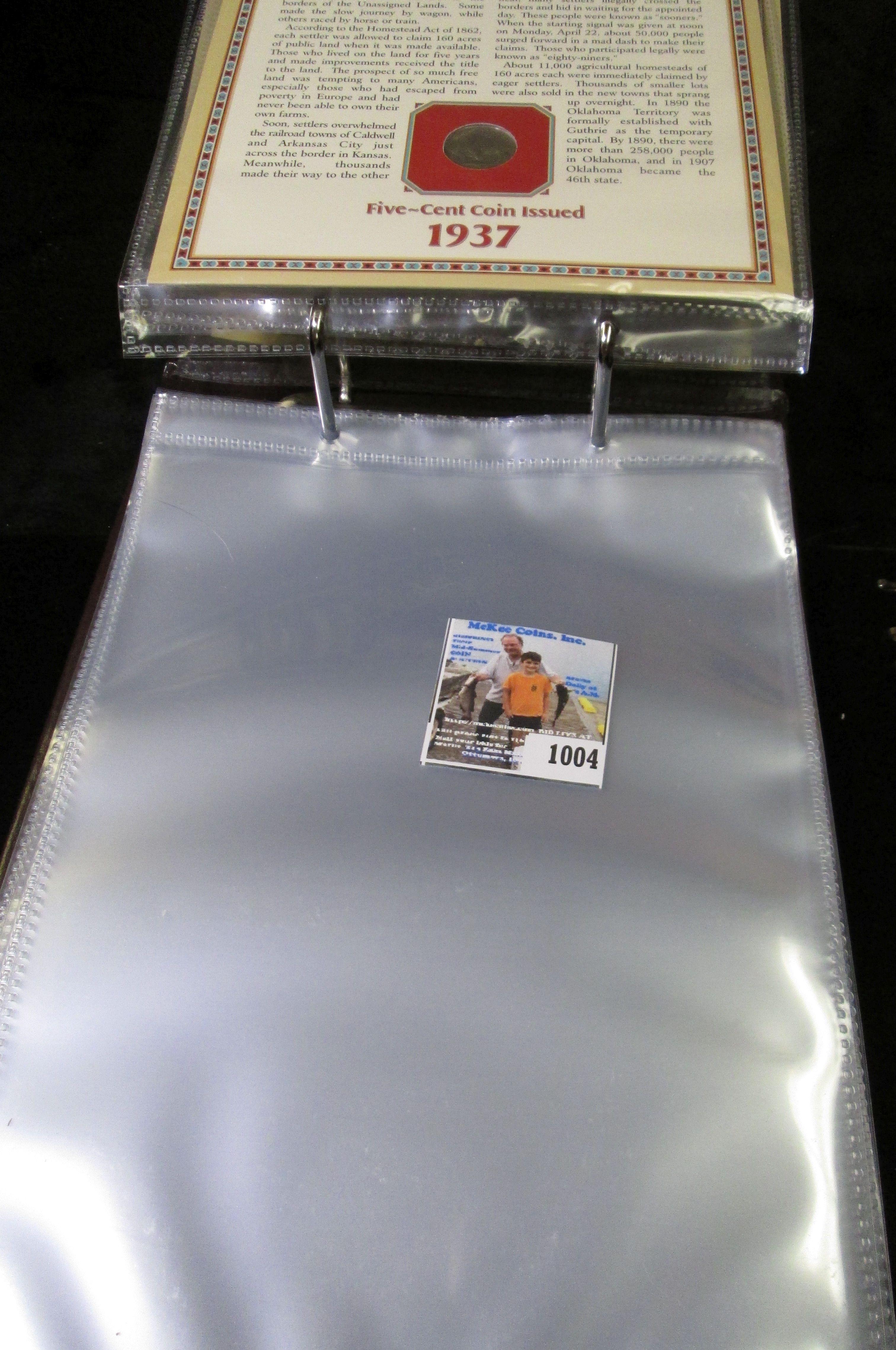 Original simulated Leather album "U.S. Buffalo Nickels Collector Panels PCS Stamps & Coins"  Contain