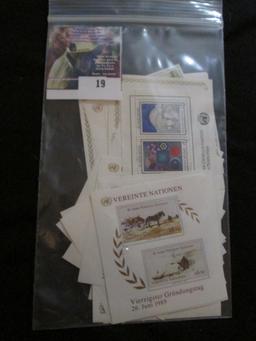 Large Group Of United Nations Mint Blocks Of Stamps And Souvenir Sheets.