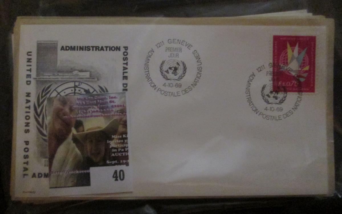 (25) United Nations First Day Of Issue Stamped Covers.