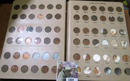 Dansco World Coin Library Album with a partial Set of 1909-81 Lincoln Cents. Lots of Semi-key date c