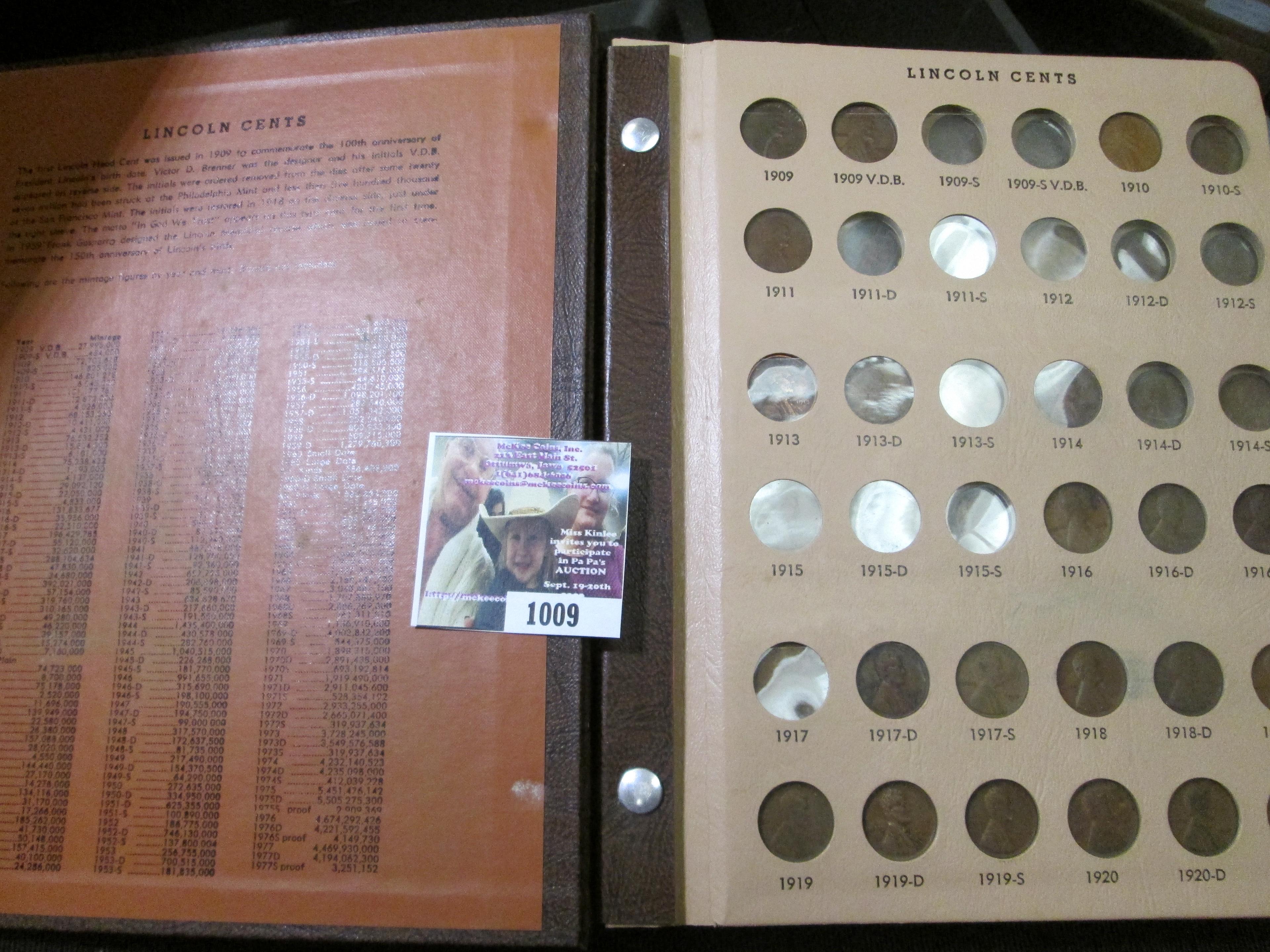 Dansco World Coin Library Album with a partial Set of 1909-81 Lincoln Cents. Lots of Semi-key date c
