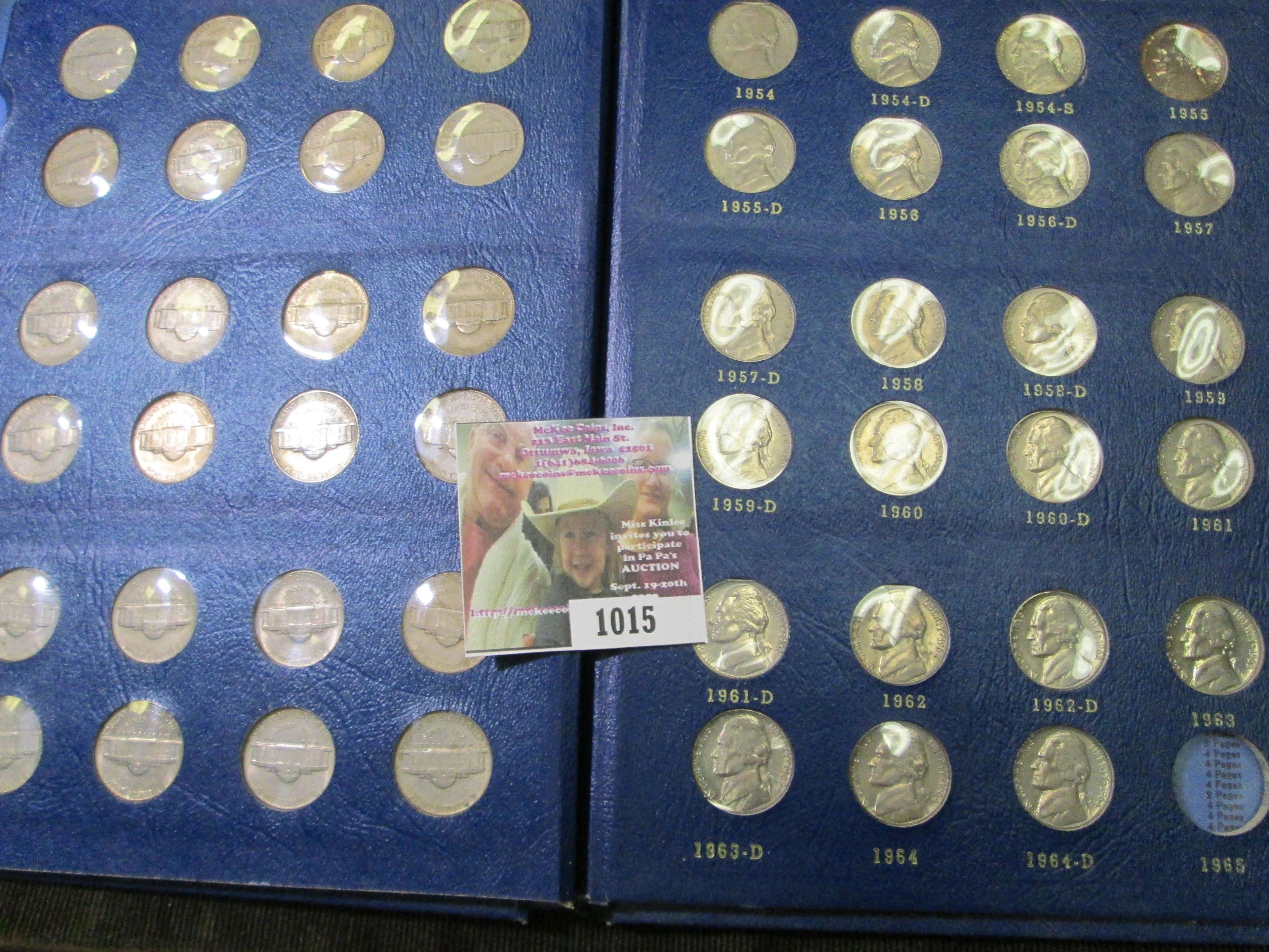 1938-64 Complete Set of Jefferson Nickels in a Deluxe Whitman Album.