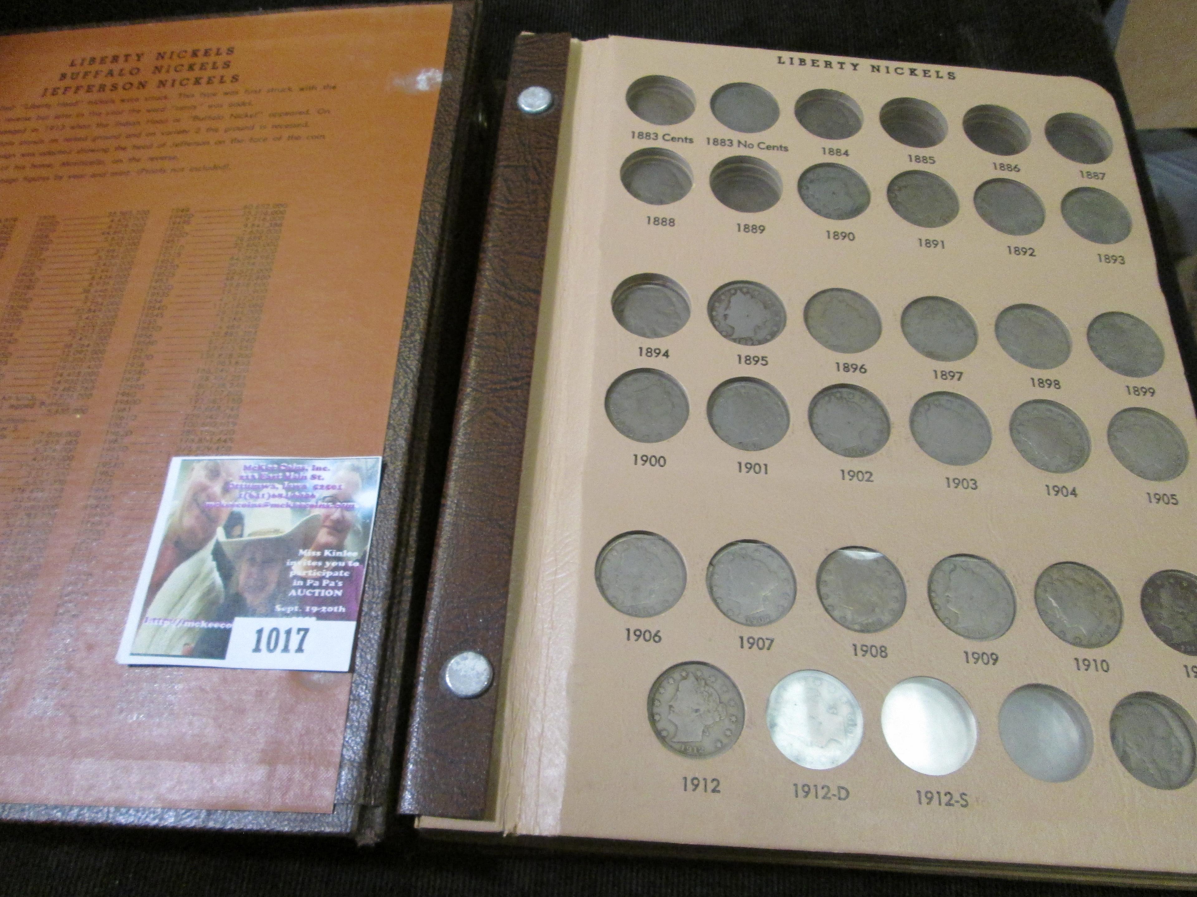 Deluxe World Coin Library Album containing a partial set of Nickels dating 1883-1989. Includes (24)