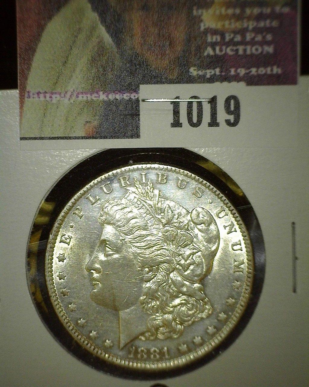 1881 O Morgan Silver Dollar, High grade.