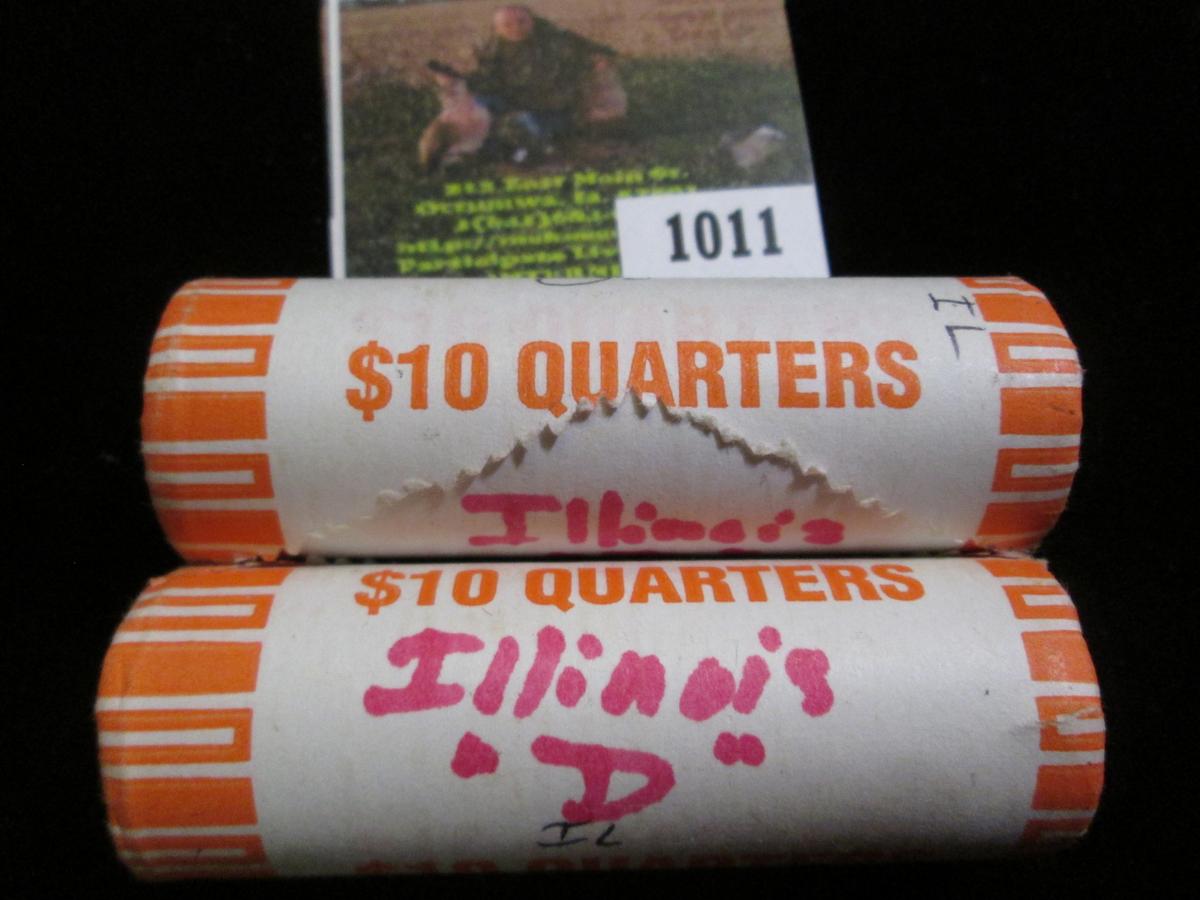 (2) 2003 Denver Mint Original bank-wrapped Rolls of Illinois Statehood Commemorative Quarters. Gem B