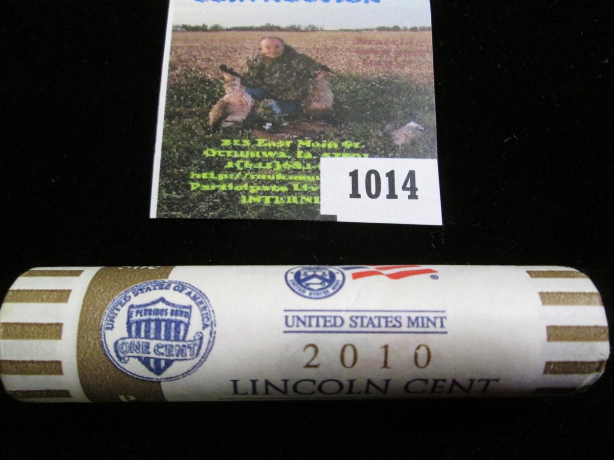 2010 P U.S. Mint wrapped original Roll of "Shield" Lincoln Cents. (50 coins) Gem BU.