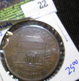 Canadian 1852 Bank Token