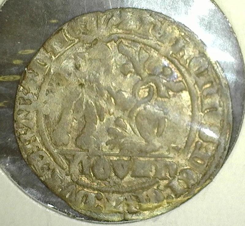 Silver Quarter Sized Coin Minted During The Reign Of Joanna Duchess Of Brabant Also Known As Jenne D