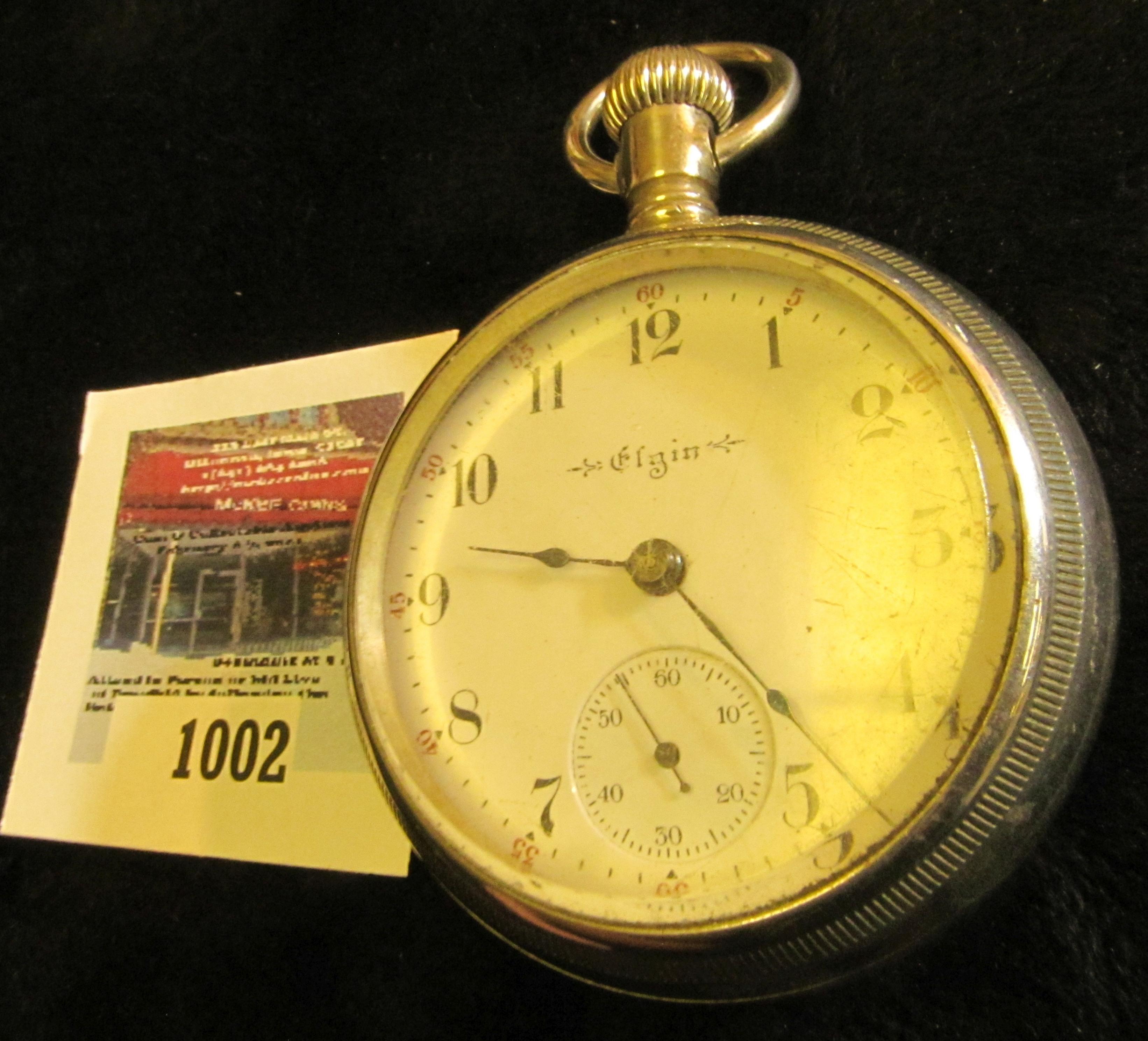 Elgin 15 jewel pocket watch, size 18s, s/n on works 10784013, production date 1904, has a locomotive