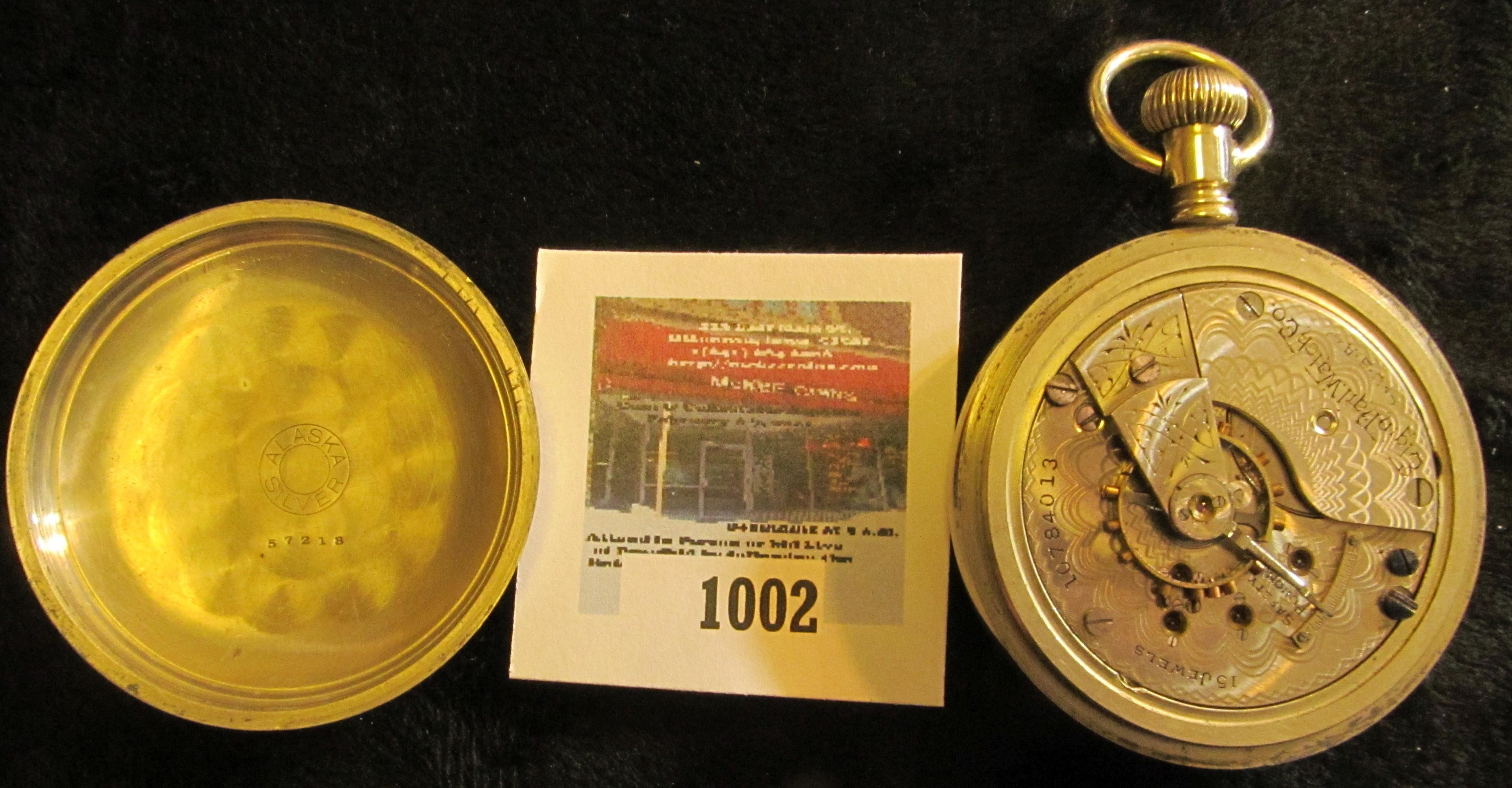 Elgin 15 jewel pocket watch, size 18s, s/n on works 10784013, production date 1904, has a locomotive