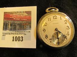 E Howard Watch Co. THIN pocket watch, series 12, 17 jewels, size 10s, s/n 59162, nice Art Deco face,