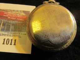 Elgin 17 jewel pocket watch, size 12s, s/n 29540701 on works, production year 1927, runs & keeps tim