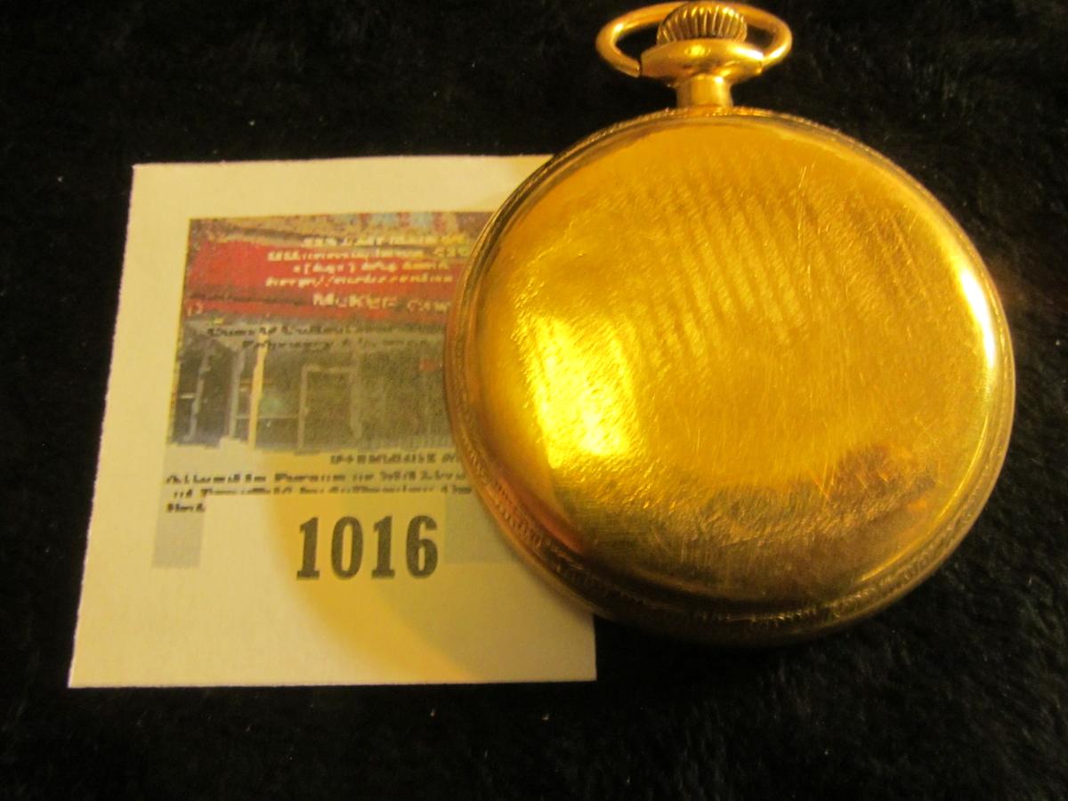 Elgin pocket watch, 7 jewels, size 16s, s/n on works 30383243, production year 1928, needs repair, c