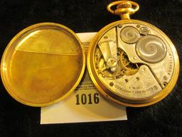 Elgin pocket watch, 7 jewels, size 16s, s/n on works 30383243, production year 1928, needs repair, c