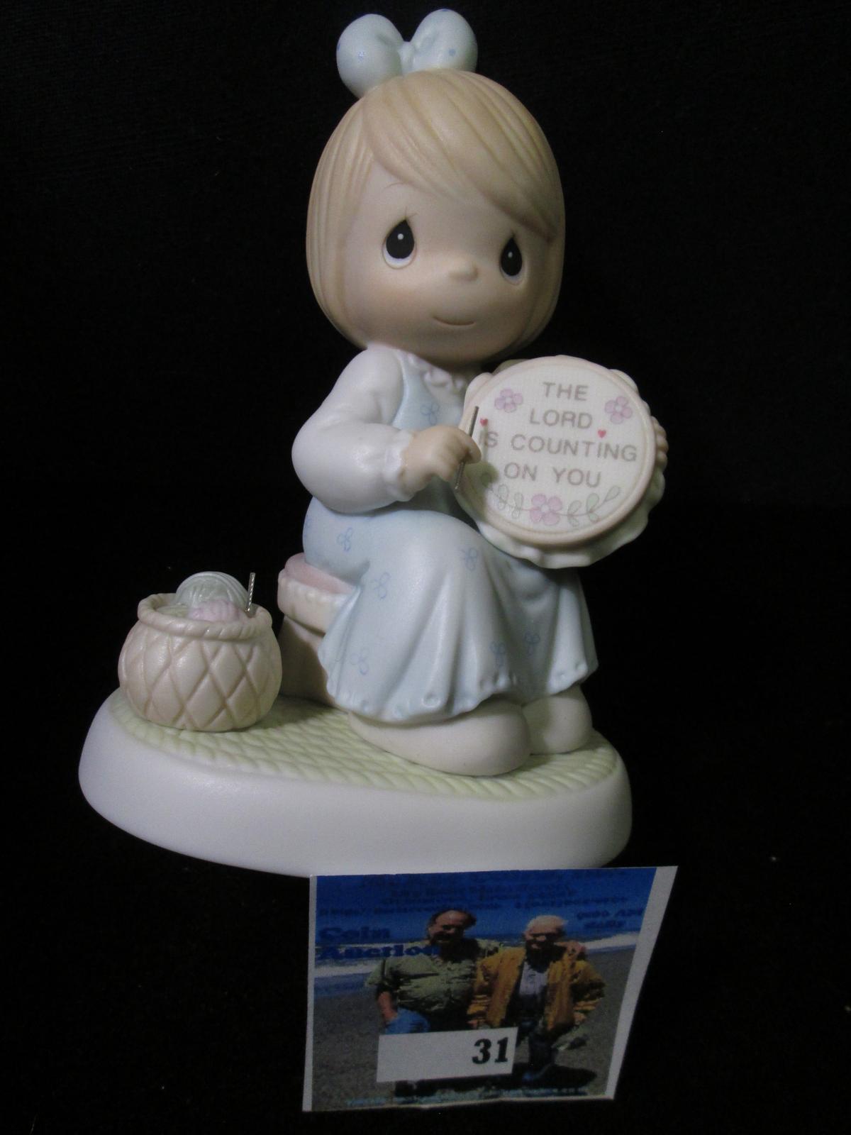 1993 "Precious Moments The Lord is Counting on You" Porcelain Figurine, #531707.